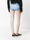 trompe-l'oeil denim short leggings