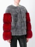 collarless zipped jacket
