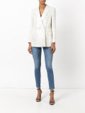 metallic embroidered blazer