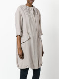 hooded zipped coat