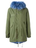 blue trim parka coat