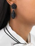 stone embellished pendant earrings