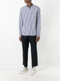 neck detail striped shirt