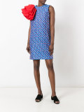 ruffled sleeve jacquard dress