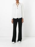 tie neck shift blouse