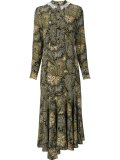 frill neck midi dress
