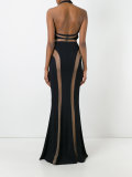 sheer panel evening gown