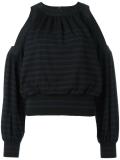 cold shoulder striped jumper