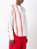 mandarin neck striped shirt
