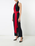 contrast wrap jumpsuit