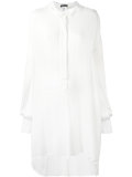 gathered longsleeves shirt dress