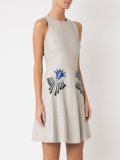 leather embroidered dress