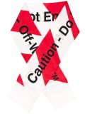 'Caution' print scarf 