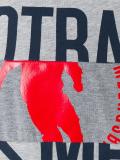 overlap logo print T-shirt