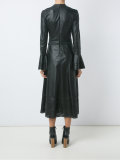 leather midi dress