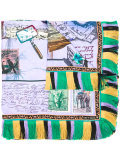 printed tassel trim scarf 