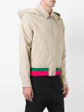 stripe hem hooded jacket
