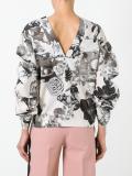floral print V-back blouse