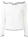 curved collar knitted blouse