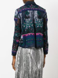 tribal lace embroidered biker jacket