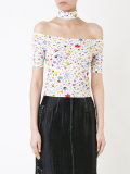 printed choker top 