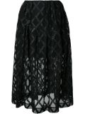 embroidered semi-sheer skirt