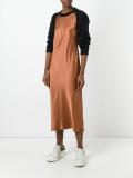 sweatshirt overlay satin dress