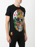 crocodile and skull print T-shirt