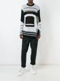 ‘HBA’标志条纹针织毛衣