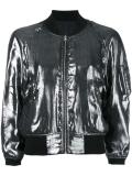 metallic bomber jacket