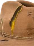 feather detail hat