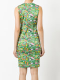 Transport print fitted dress