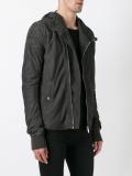 hooded leather jacket