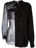 sheer bow detail shirt