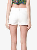 pin embellished denim shorts