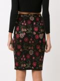 floral knitted pencil skirt