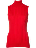 polo neck sleeveless sweater