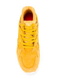 contrast lace up trainers 