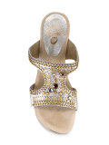 stud embellished block heel sandals