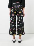 multi print cropped trousers