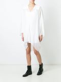 sleeve panel detail v neck dress