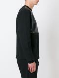 faux leather panel sweatshirt 