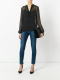 polka dots sheer shirt