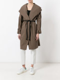 belted hooded coat