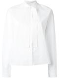 tied neck shirt