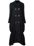 ruffle hem double breasted coat