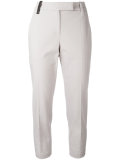 contrast trim cropped trousers 