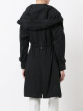 belted hooded coat