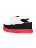striped platform sandals