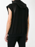 sleeveless leather hoodie